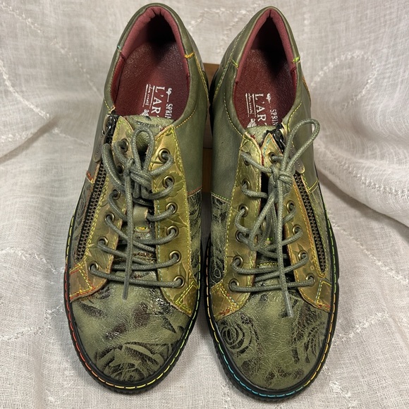 NWOT L’Artiste leather lace up zipper loafers - Picture 16 of 16